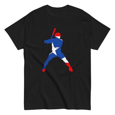 Puerto Rico Flag Rican Patriotic Baseball Player T Shirt