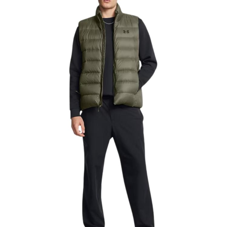 Under Armour FW24 Legend Logo Comfortable Waterproof Warm Vest Men vest Green 1385838-390