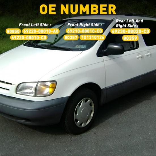 4PCS Outside Exterior Door Handle Set For Of 4Pcs Toyota 1998-2003 Sienna White