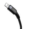 Durable Nylon Cable USBC PD Iphone Lightning 18W QC30 1m Black Gray