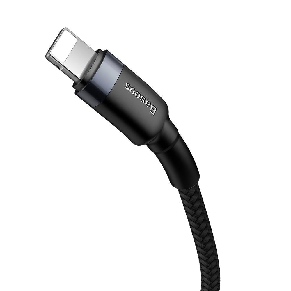 Durable Nylon Cable USBC PD Iphone Lightning 18W QC30 1m Black Gray