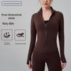 Women's High Neck Spliced Slimming Yoga Jacket with Thumb Holes - Autumn/Winter Thickened Running & Fitness Top