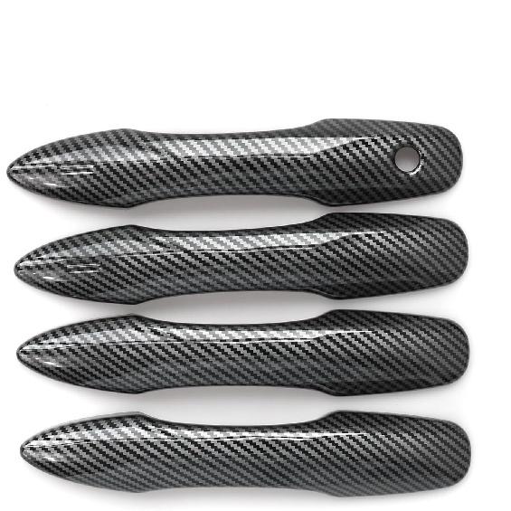 YINGTUU Car Snap-On Door Handle Cover For Toyota Camry 2018      2024 2025 Exterior Accessories Protection Stickers Sport Decals(Carbon Fiber Grain)