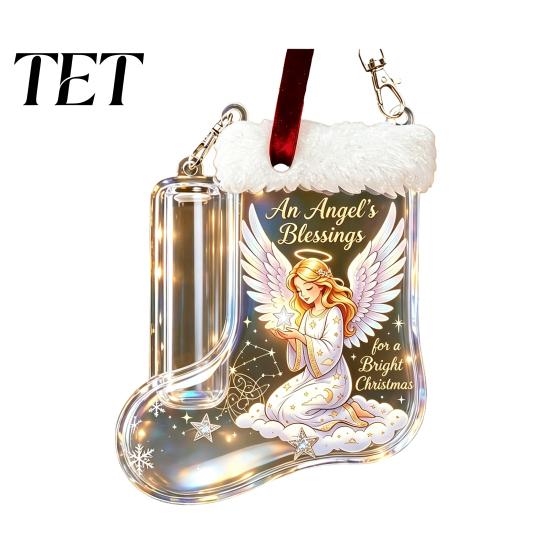 Unique Graduation Money Gift Christmas Stocking Holder, Clear Cash Clip Ornament for Tree Holiday Card Holder Hanging Decor, Transparent Bill Display