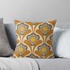 KF 0311 C - Vintage Retro Daisy 70s Floral Pattern In Orange Brown Yellow Throw Cushions & Pillows Without Core