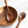 Premium Natural Wood Salad Spoon and Fork Durable Long Handle Mixing Utensils for Home Kitchen Restaurant Use Salad Preparation,