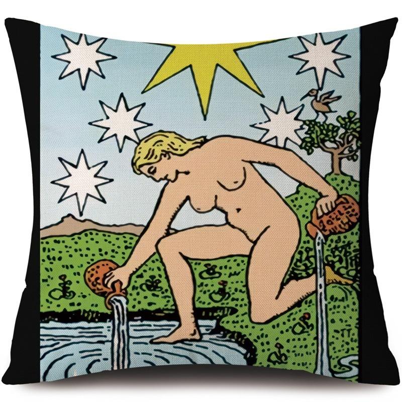Tarot Card God Sun Face Pillowcase Moon Pillowcase Decoration Living Room bedroom sofa Bed Home Decor Car Cushion decoration