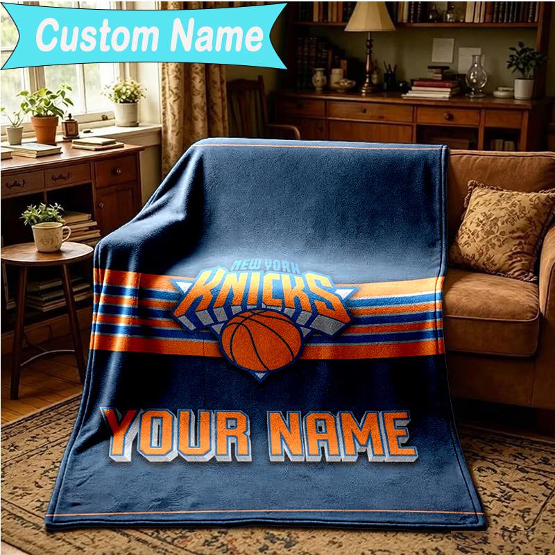 1PC Custom Name Blanket New York Football Flannel Blankets Patterns Throw Blanket All-Season Soft Gift for Couch, Bed, Camping, Birthday Gifts