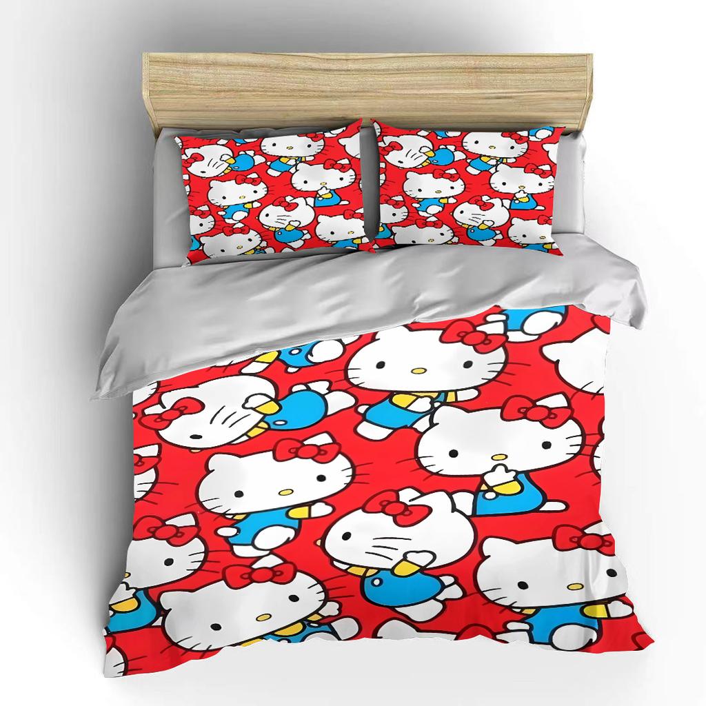 Sanrio Hello Kitty Bedding Sets Cute Bed Cover Comforter Cover Duvet Cover Pillow Case 2-3 Pieces Sets Room Decoration