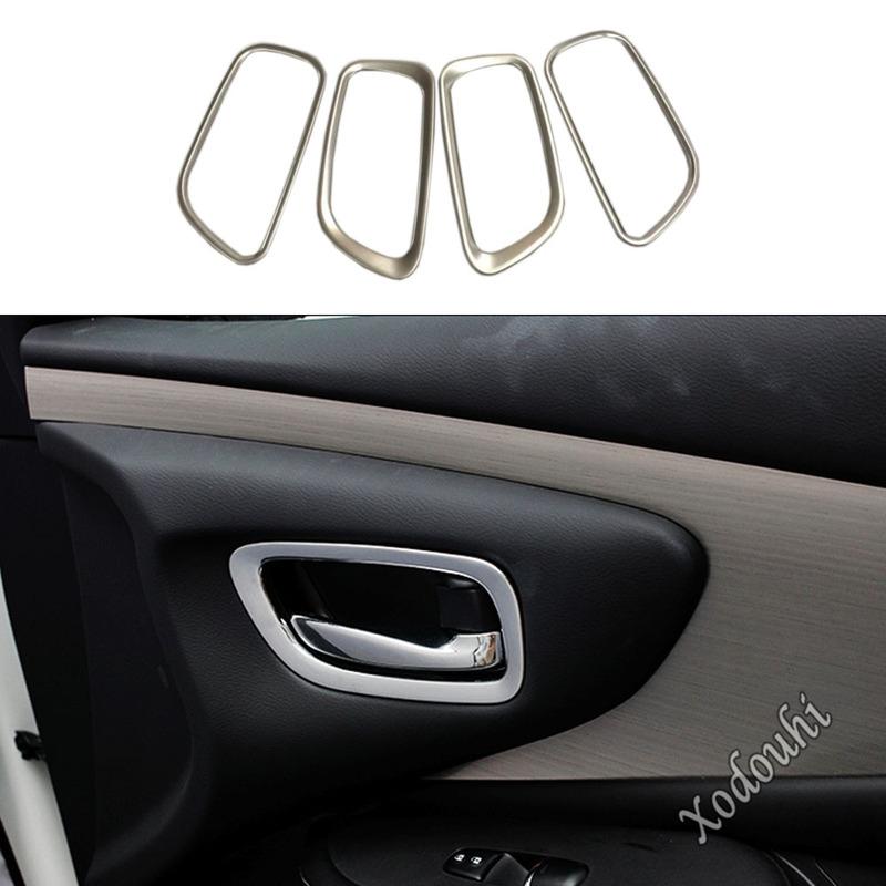 For Nissan Murano 2015 2016 2017 2018 Car Cover Stick Trim Door Inner Handle Bowl Armrest Handrail Frame Lamp Panel 4PCs