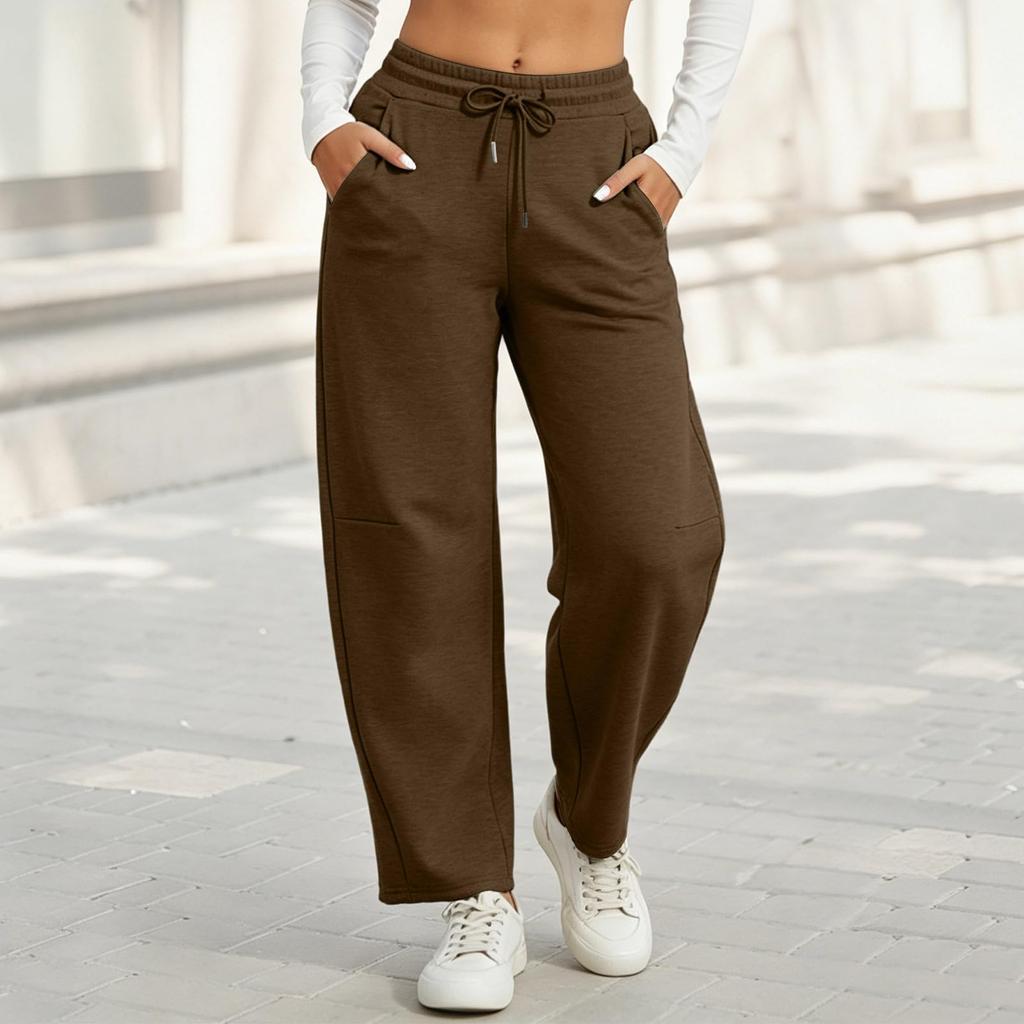 Women's Casual Drawstring Sweatpants with Pockets Loose Fit Jogger Pants Comfortable Lounge Bottoms for Everyday Wear