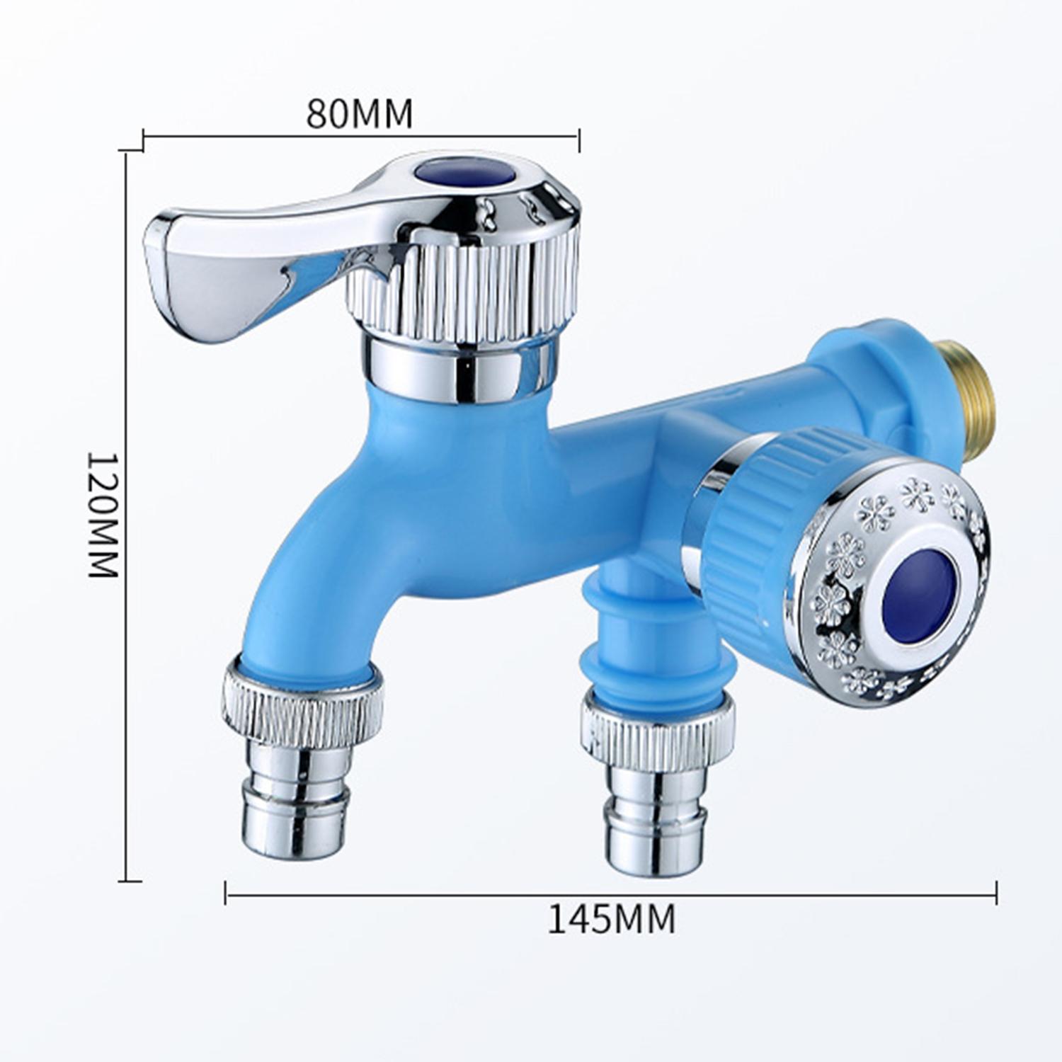 1/2  Two Way Garden Faucet Home Bathroom Dual Control Faucet, Outdoor Faucet Dispenser Irrigation Accessories Plastic Connector