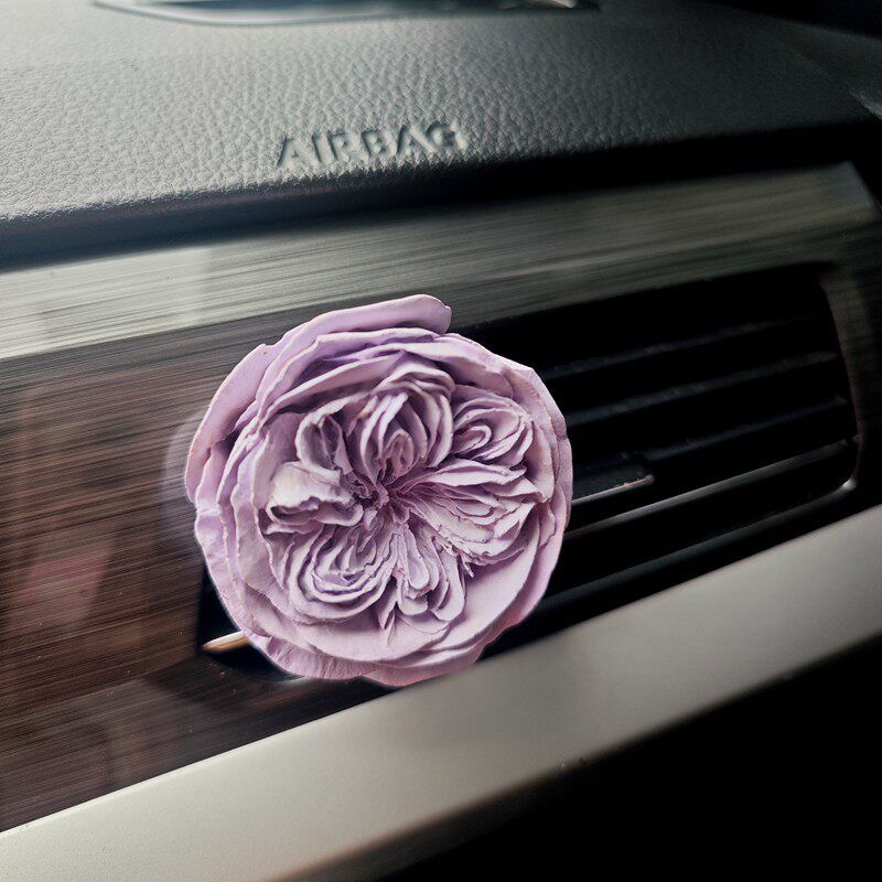 Preserved Fresh Flower Austin Rose Fragrant Stone Car Air Outlet Aromatherapy Retro Fancy Ins Style Car Interior