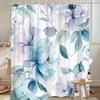 1-Pack Soft Focus Blue And Lavender Peony Shower Curtain - Polyester Fabric, Machine Washable, Suitable For Bathroom Decor