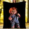 Chucky Theme Printed Blanket - Perfect for Couch, Bed, Travel & Outdoor Use | Machine Washable, Cozy & Durable.