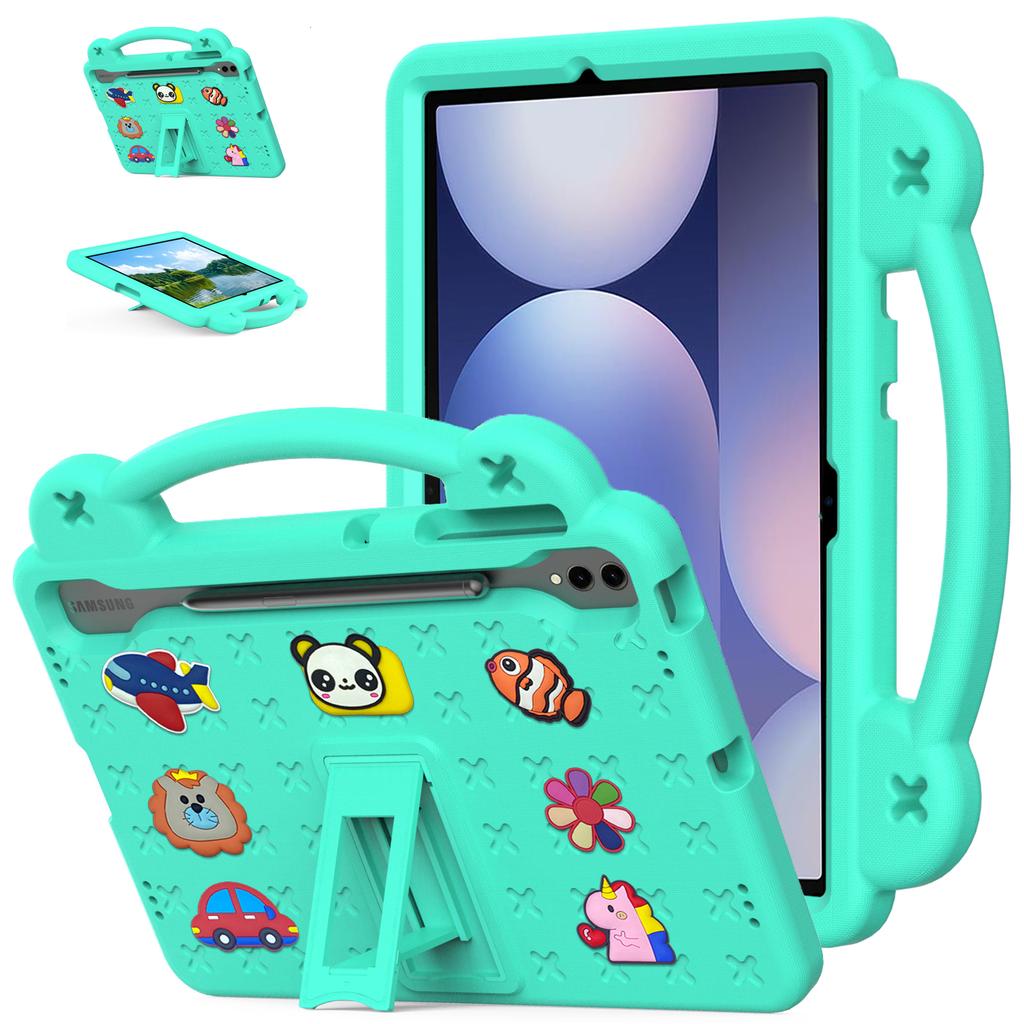 For Samsung Galaxy Tab S10+/S9+/S9 FE+ Case Kids Cartoon Patterns Hand Grip Kickstand Tablet EVA Cover
