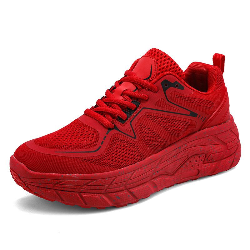 Summer new racing cushioning marathon running shoes men's flying woven breathable casual couple sports shoes