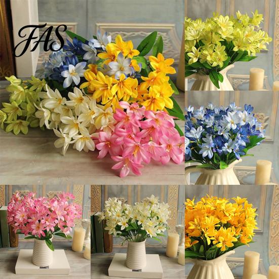 1 Boeket Kunstmatige Fake Mini Lelie Bloem Plant Home Office Wedding Party Decor