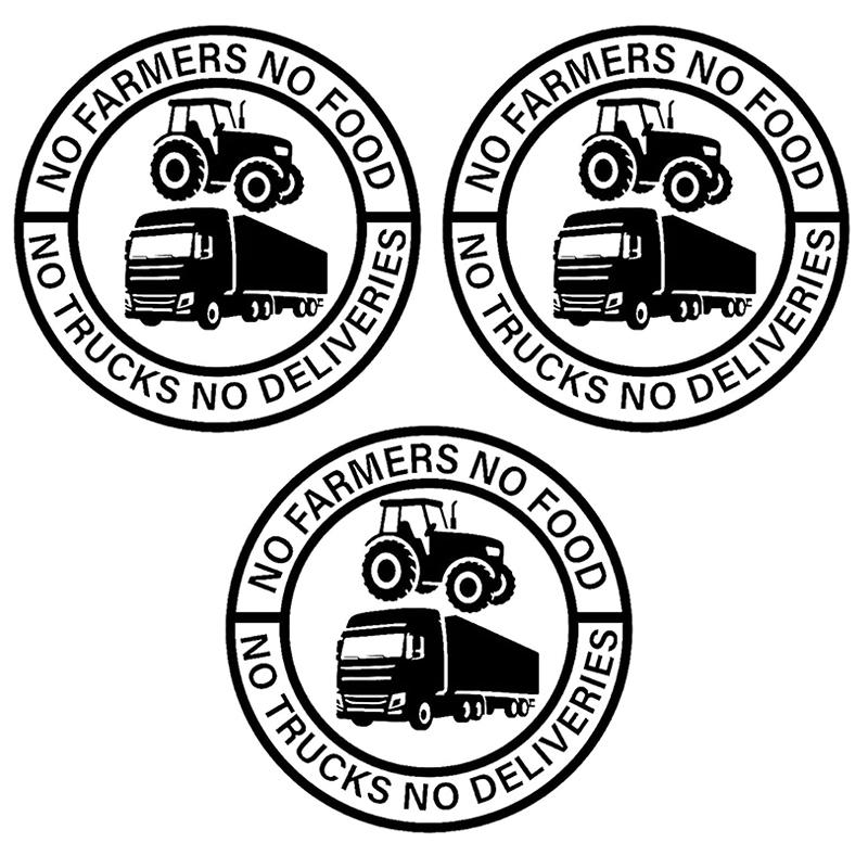 No Farmers No Food No Trucks No Deliveries Vinyl Sticker, Personalized Stickers, Heavy-Duty Weatherproof Car Sticker