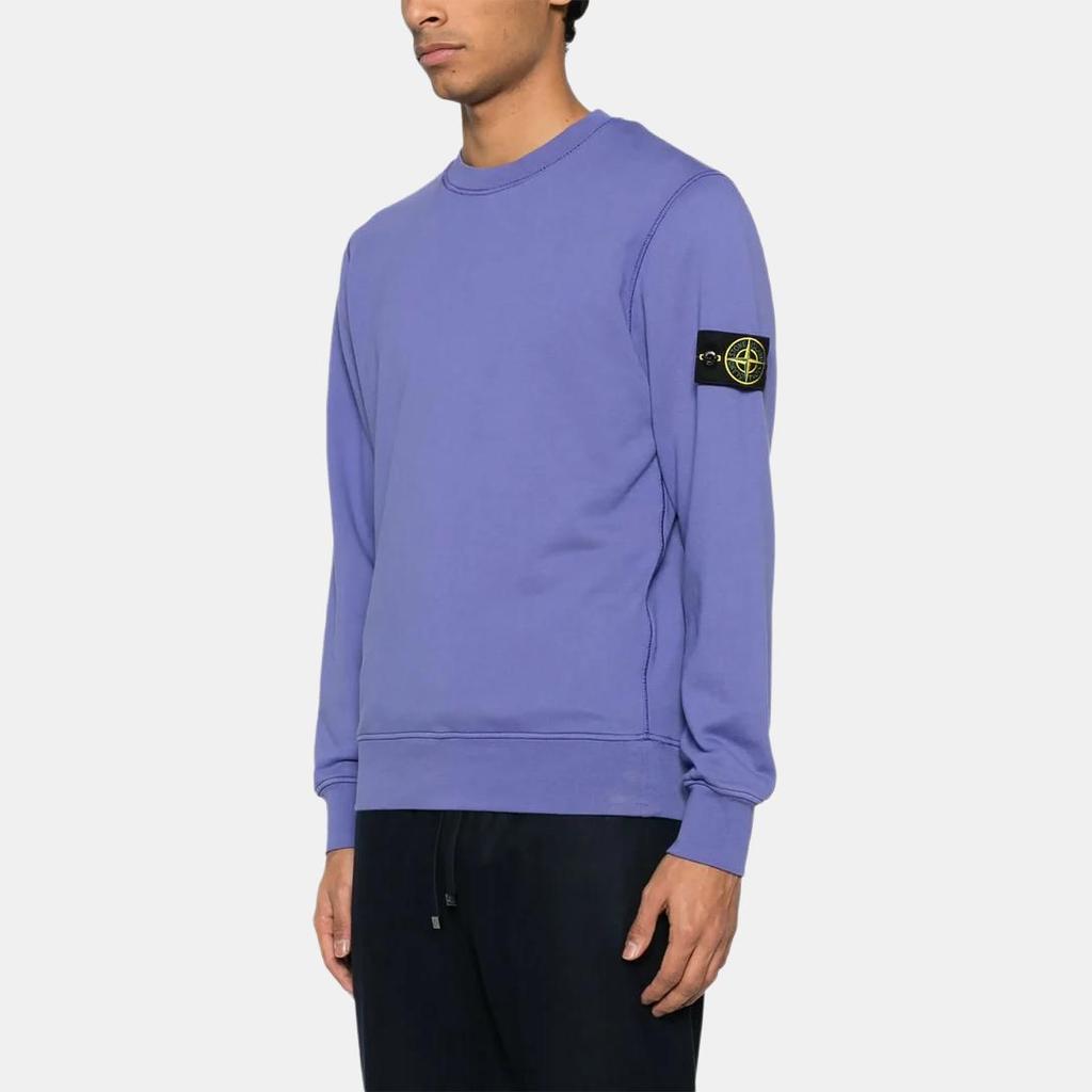 STONE ISLAND Einfarbig Pullover Langarm Rundhalsausschnitt Sweatshirt Herren sweatshirt Lila K1S1561000-44S0051-V0047