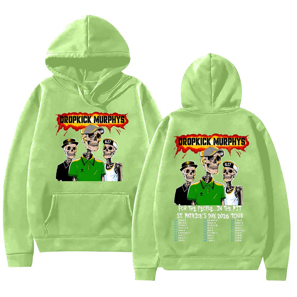 

Dropkick Murphys Tour 2026 Hoodies Autumn Winter High Street Sweatshirts Rock Band Merch Clothing Women Men Punk Pullovers L світло-зелений колір