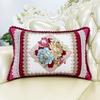 European Style Sofa Cushion Exquisite Jacquard Embroidered Pillow Detachable Washable Lace Zipper Jacket Household Waist Protection Square Backrest
