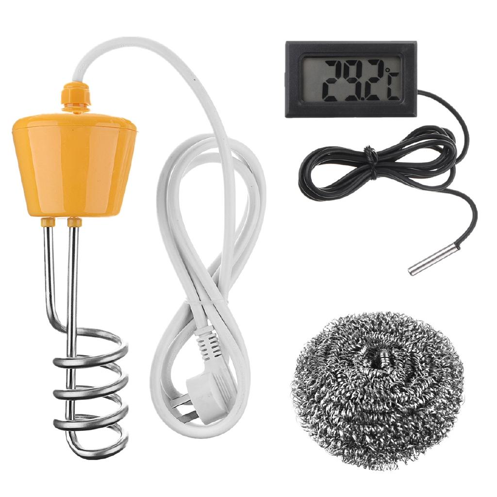 220V Bathtub Swimming Pool Floating Water Heater Element with Thermometer Rust-proof Corrosion Resistant Safety 2500W