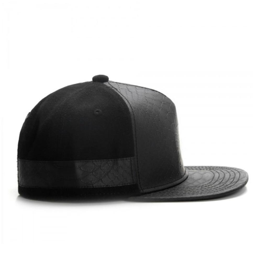 Hip Hop Blank Black Leather Adult Sun Hat Hip Hop Baseball Hat