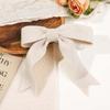 Korean Solid Color Large Pink Bow Hairpins for Women Girl Vintage Knitted Bowknot Ribbon Duckbill Clamp Clip Hair Accessories