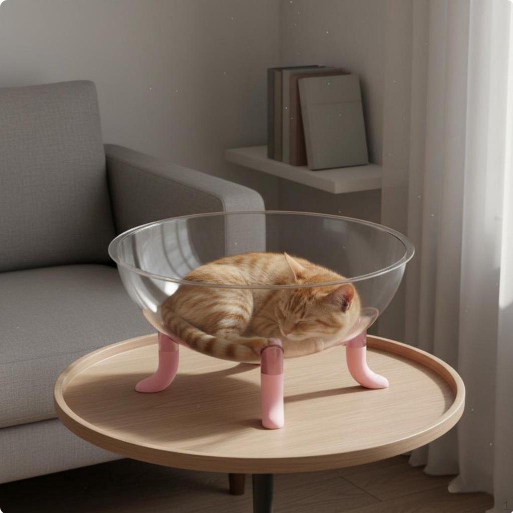 Acryl-Raumkapsel Katzenliege Hohe Klarheit Erhöht Transparentes Katzennest Panoramablick Haustier