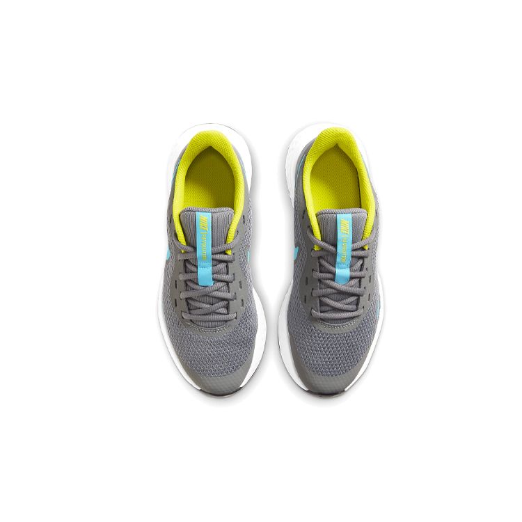Nike Revolution 5 GS Smoke Grey Chlorine Blue Kids Sneakers High-Voltage White BQ5671-019