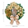 Christmas Wreath With Lights Red Bow Holiday Door Decorations For Window Porch Indoor Outdoor Party Scene Decoration