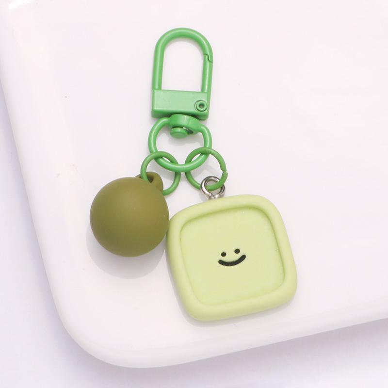 Porte-clés en résine avec joli visage souriant, pendentif en forme de cœur, de fleur, de nuage, de sac, accessoires de bricolage, couleur bonbon, décoration, bijoux