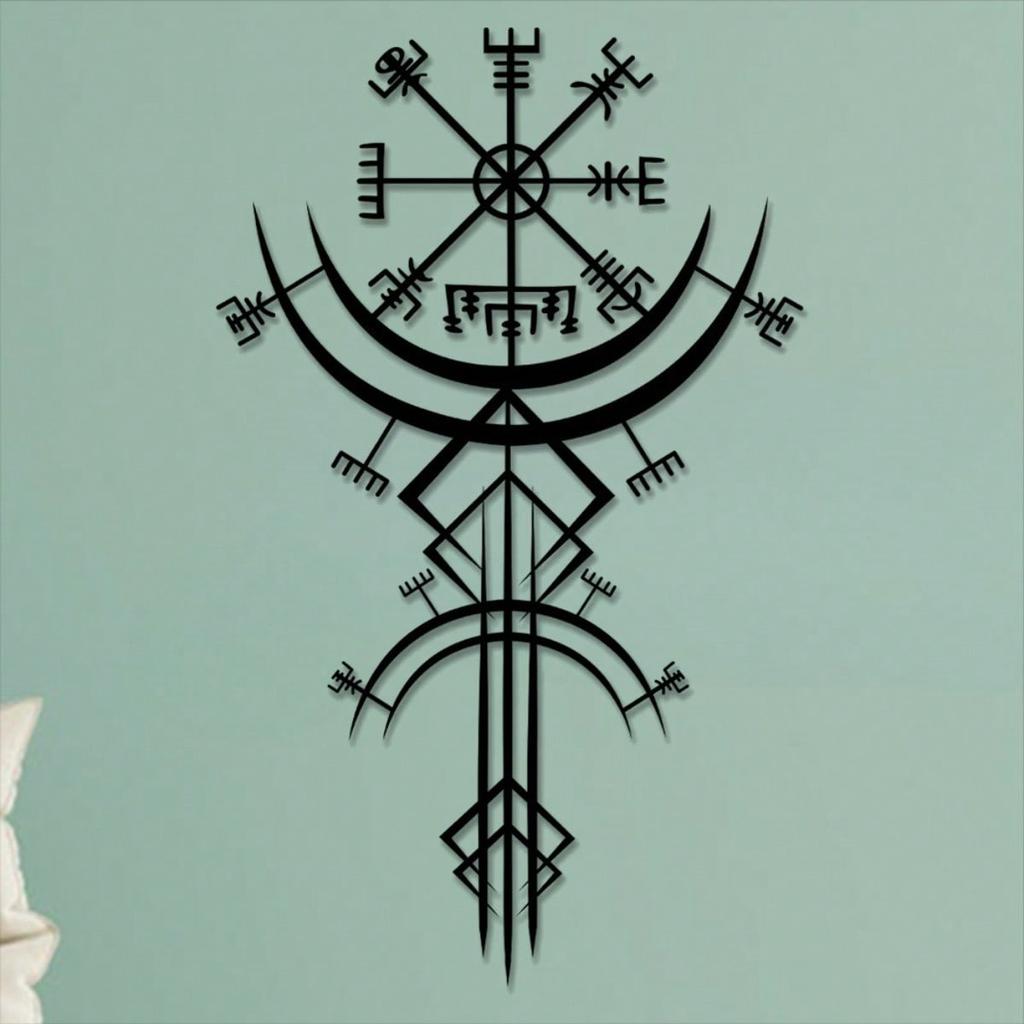 One Piece Handmade Norse Viking Wall Art Rune Decor Metal Craft Home Hanging Gift For Museum Nordic Mythology Theme Restaurant