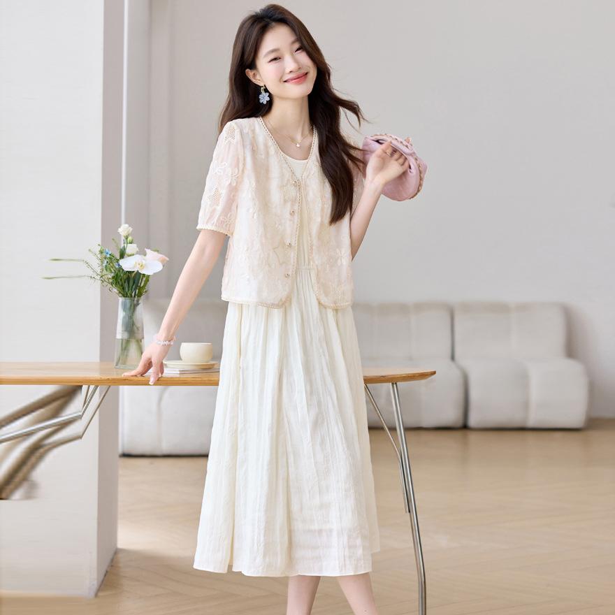 Women's Dress Summer New Fashion Casual Versatile Shirt Two-piece Skirt