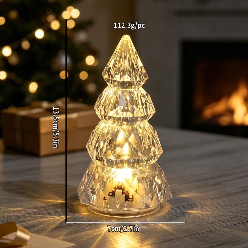 Christmas Tree Night Light Glow In The Dark Crystal Christmas Tree Lamp Christmas Desktop Ornaments Xmas Navidad Decoration