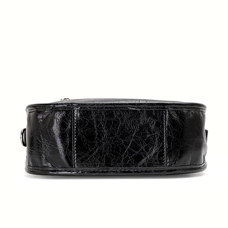 Aidrani New Women's Underarm Bag, Made of Cowhide Material with Pleated Design, Can Be Worn On One Shoulder or Crossbody