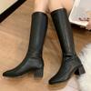 Fashionable New Square Toe Warm/sexy Casual Mid Length Boots/winter Comfortable Anti Slip Elegant Knight Boots for Women