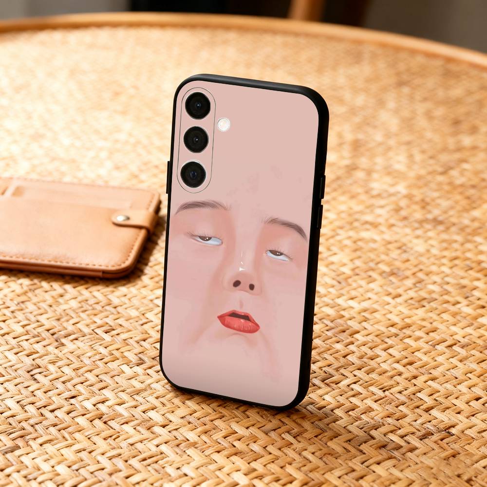 F-FUNNY And Cute Stickers Phone Case For Samsung  A73,72,71,A52,51,40,41,A22,A32,31,A13, Soft Black Shell