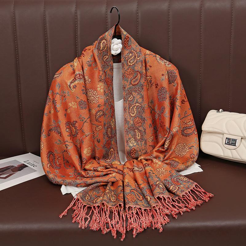 Foulard Paisley Imprime Design Hijabs Pour Femme Cachemire Pashmina Chale Dame Enveloppement Chaud Hiver Foulards Femme