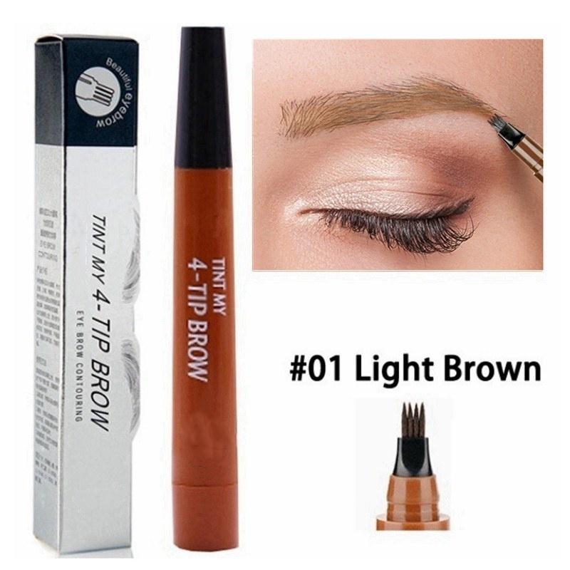 5 Colors 4 Heads  Liquid Eyebrow Pencil Waterproof Eyebrow Pen Makeup Natural Long Lasting Eyeliner Brow Pencil Beauty Tool