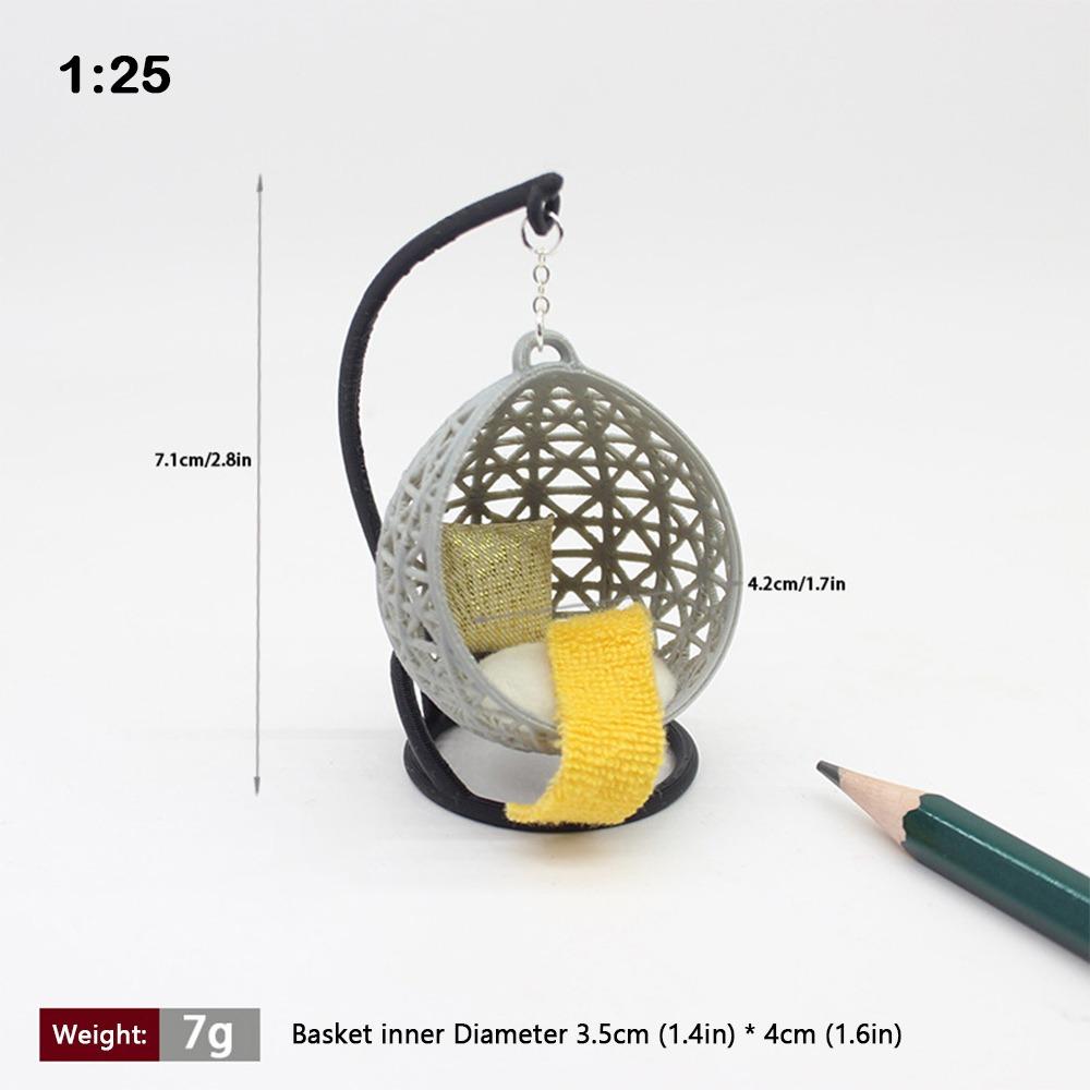 Scene Model Dollhouse Hanging Basket Chair White Dollhouse Accessories  Doll House Accessories