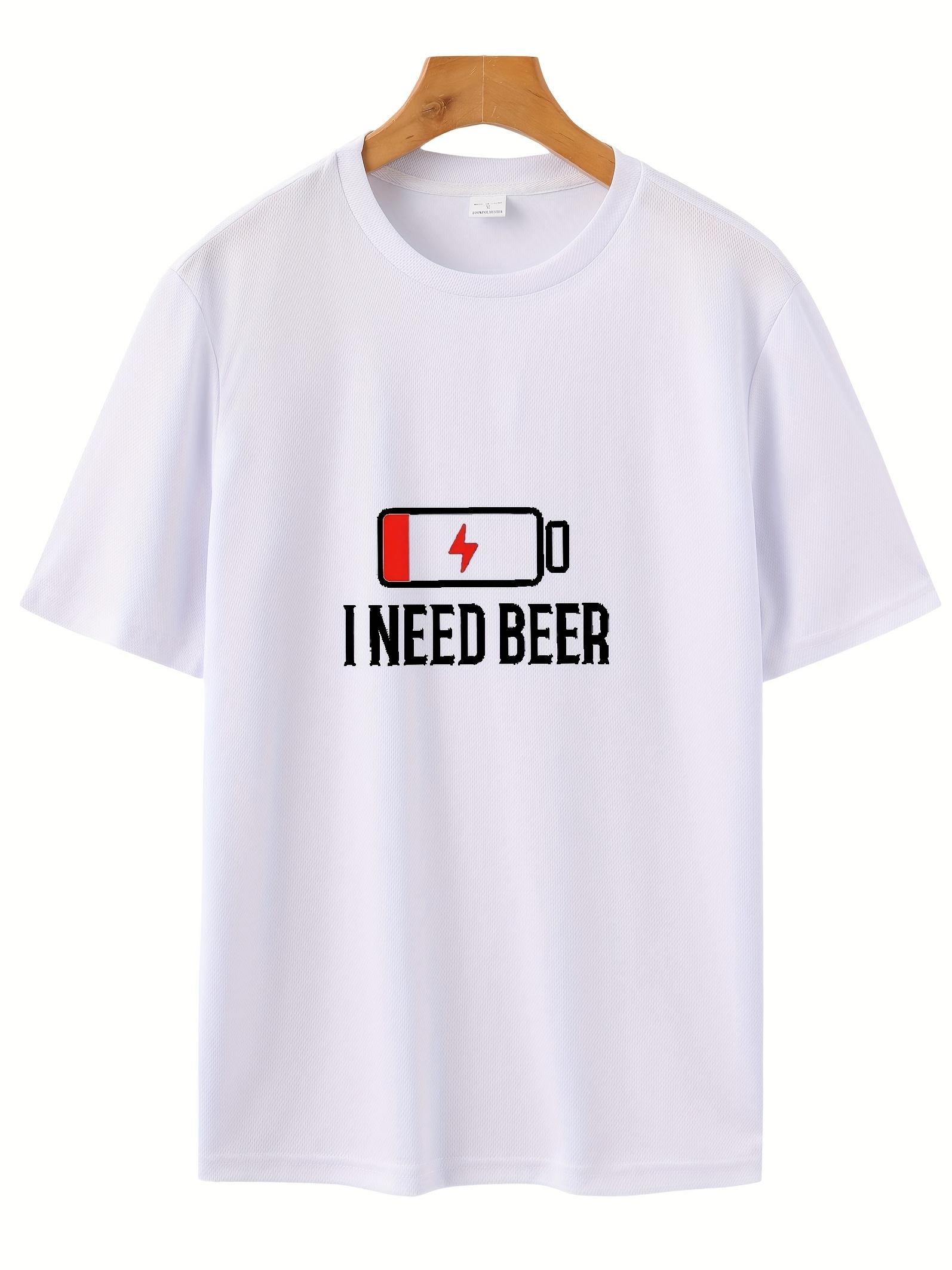 I Need Beer Graphic T-shirt - Casual & Breathable Summer Tee with Beer Mug Design L