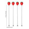 4Pcs Silicone Fruits Head Stainless Steel Stirring Rod Long Handle Cocktail Drink Mixing Sticks Mixer Barware Muddler Bar Accessories