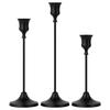 Black Classic Retro Candlestick Holders Set European Vintage Decor for Wedding Party Anniversary Home Dinner Table Centerpiece