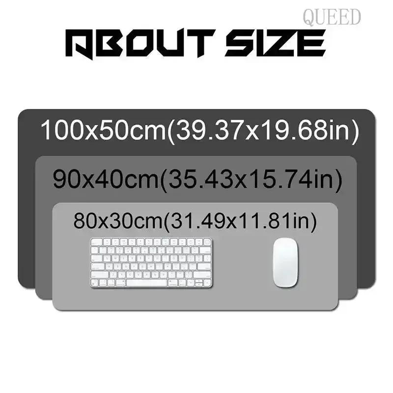 900x400mm Locking Edge Mousepad Oni Mask HD Print Keyboard Mousepad Anime Girls Large Gaming Mouse Mat Rubber Non-slip Desk Pad