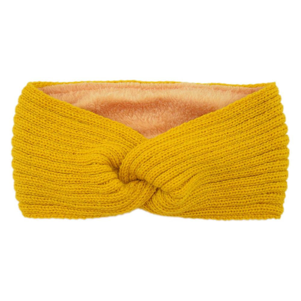 Wide Cross Fleece Lined Knitted Headbands For Woman Solid Warm Hairband Elastic Sports Yoga Headwear Girls Hair Accessories New