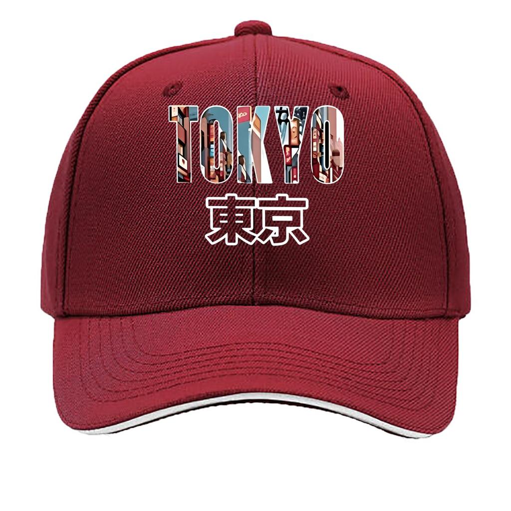 Unisex Tokyo Lettering Print Baseball Cap Text MachineWashable Outdoor Hat Suitable for Travel Sandwich Baseball Cap