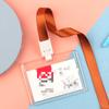 Fashion Acrylic Transparent Bus Cards Sleeve Employee Work Card Holder with Lanyard Work Card Cover Women Men Credit Card Holder