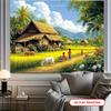 2D plane, 1 tropical rural life background, suitable for parties, weddings, birthdays and anniversaries
